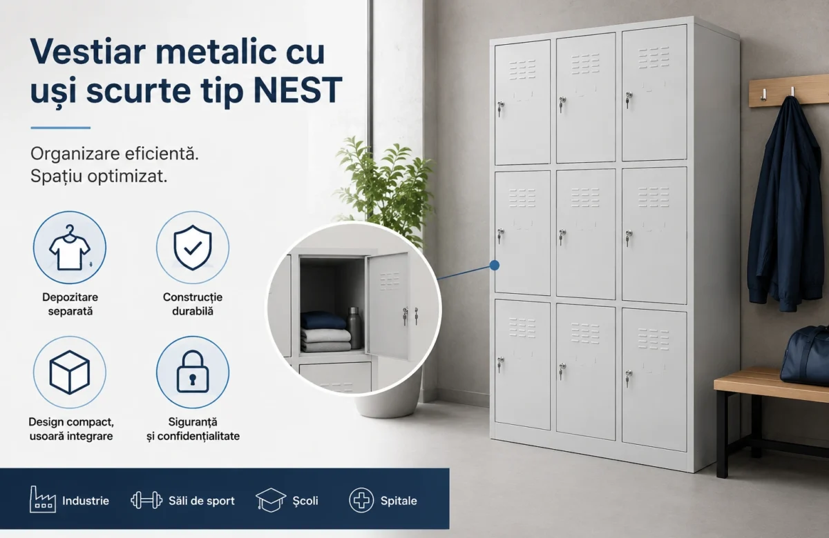 Ce este un vestiar metalic cu uși scurte tip NEST și când merită ales